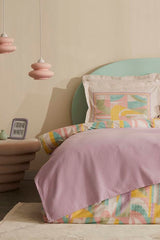 Pine Double Duvet Cover & Quilt Set - 100% Cotton Lilac