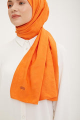 Geometrisches Muster Baumwoll-Touch Jazz Schal - Orange