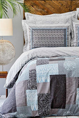 Ayode Grey 100% Cotton Single Duvet Cover Set