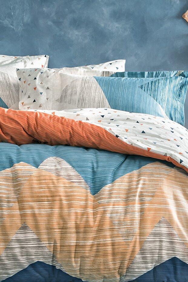 Aden Single Duvet Cover Set - 100% Cotton, Abstract Design