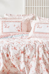 Minella Double Duvet Cover Set - 100% Cotton Blush