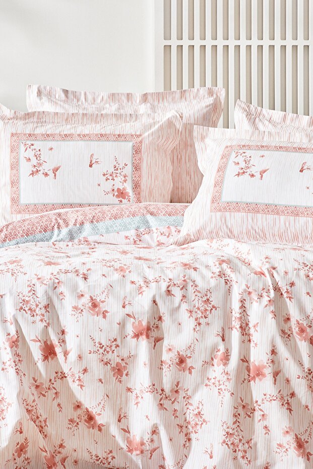 Minella Double Duvet Cover Set - 100% Cotton Blush