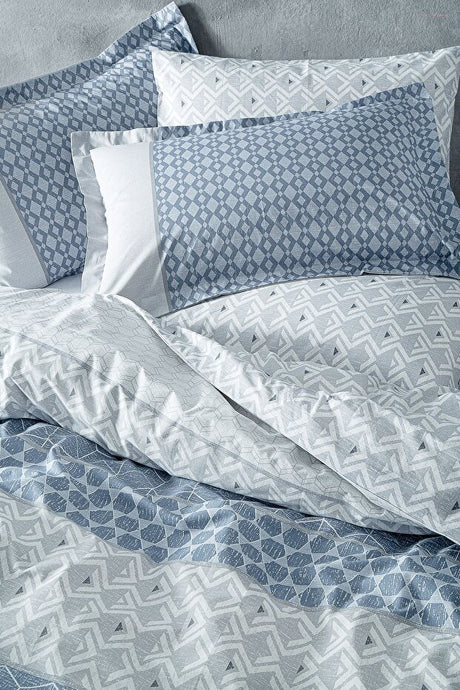 Malin Single Ranforce Duvet Cover Set - Blue, 100% Cotton