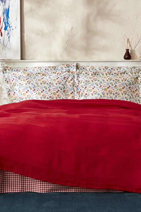 Noya 100% Cotton Single Pike Bedding Set - Red