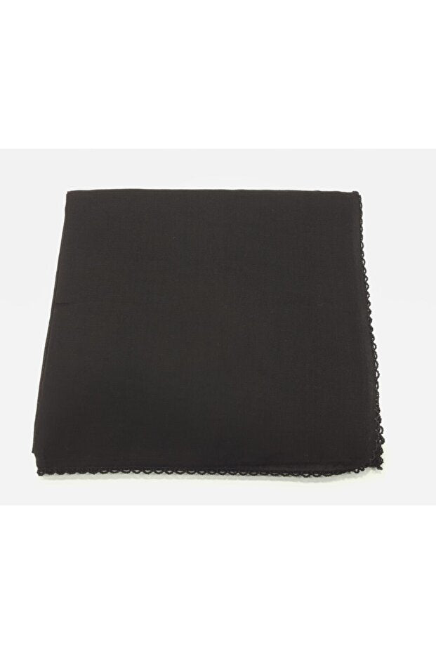 Women's Black Cotton Headscarf - Soft & Breathable