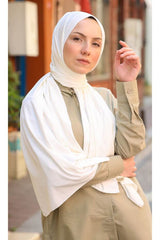 PIERPARIS Off-White Cotton Combed Shawl - Soft & Lightweight