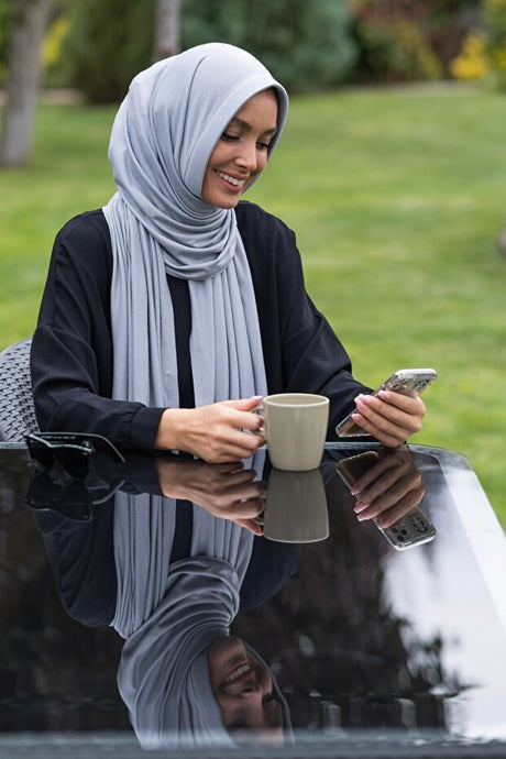 Stone Grey Ready Viscose Shawl - Soft & Breathable