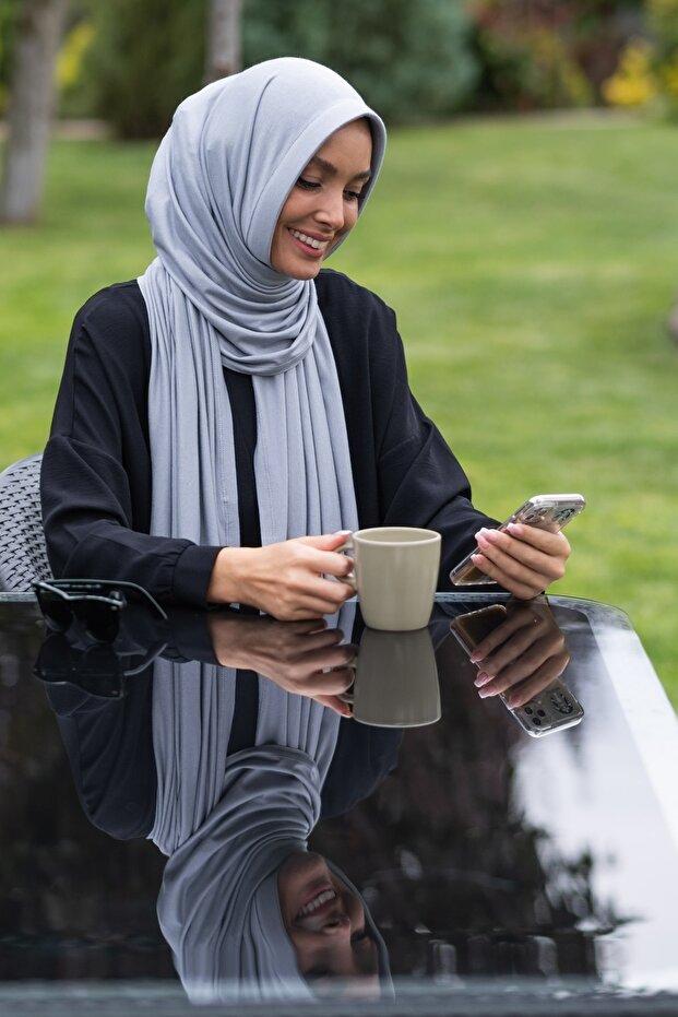 Stone Grey Ready Viscose Shawl - Soft & Breathable