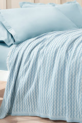 Gwen Single Pique Bedding Set - 3 Pieces, Ice Blue