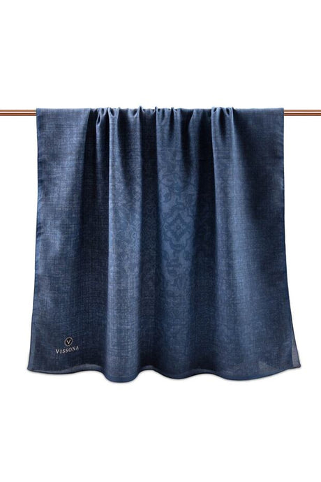Women's Luxury Medina Silk Shawl - Indigo
