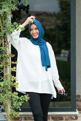 Practical Jersey Hijab Scarf - Petrol Color
