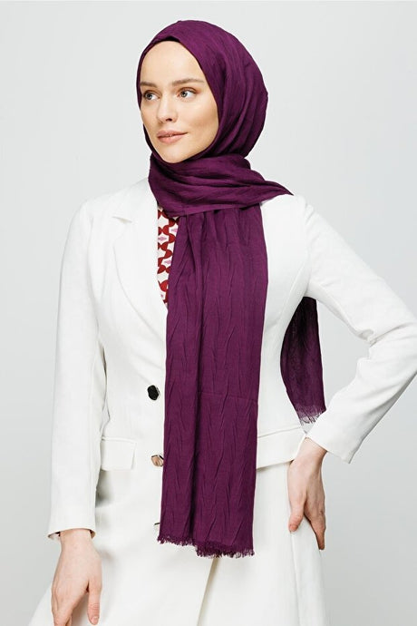 Pleated Bamboo Shawl, Lightweight & Breathable