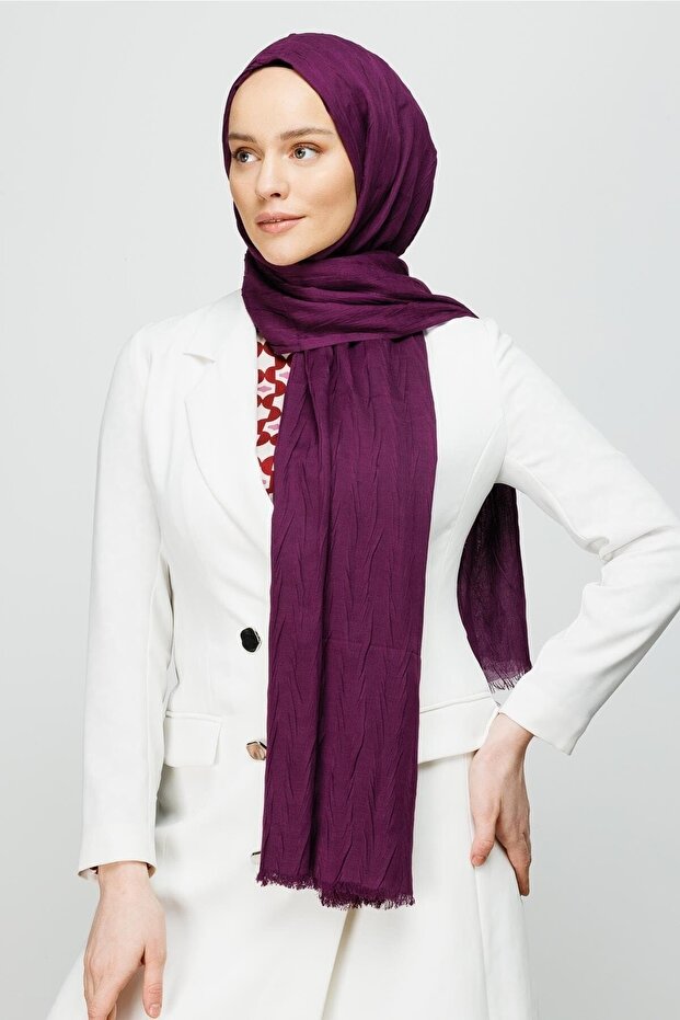 Pleated Bamboo Shawl, Lightweight & Breathable