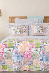 Dallias Fusya 100% Cotton Single Duvet Cover Set - Patchwork Design