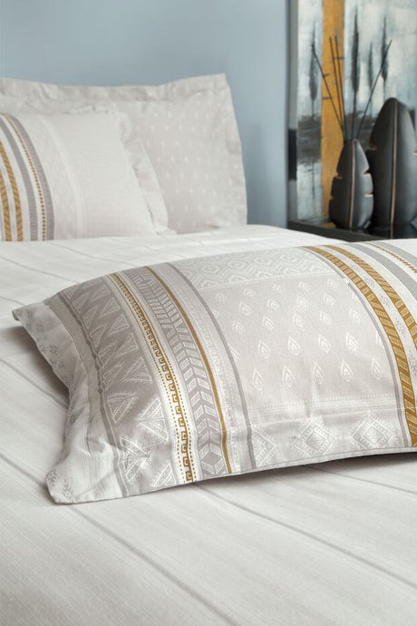 Pamena Ranforce Double Duvet Cover Set - 100% Cotton, Grey