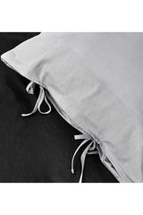 Double Size Reversible Duvet Cover Set - Black/Grey 100% Cotton