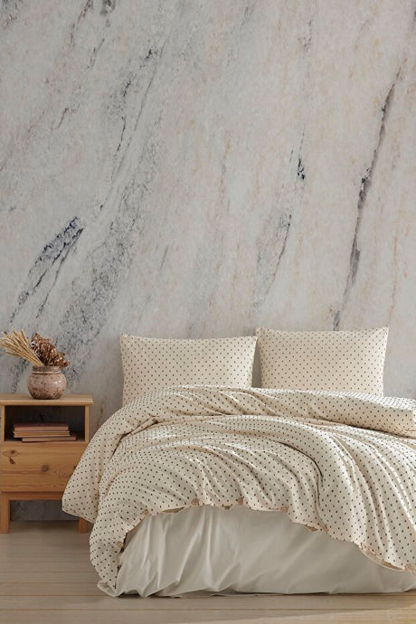 Freya Khaki 100% Cotton Washed Vintage Double Duvet Set 200x220