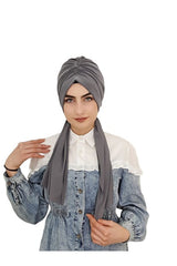 Ready Turban & Scarf Set - Versatile 5-Way Style in Grey