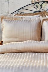 Double Beige Sateen 100% Cotton Duvet Cover Set