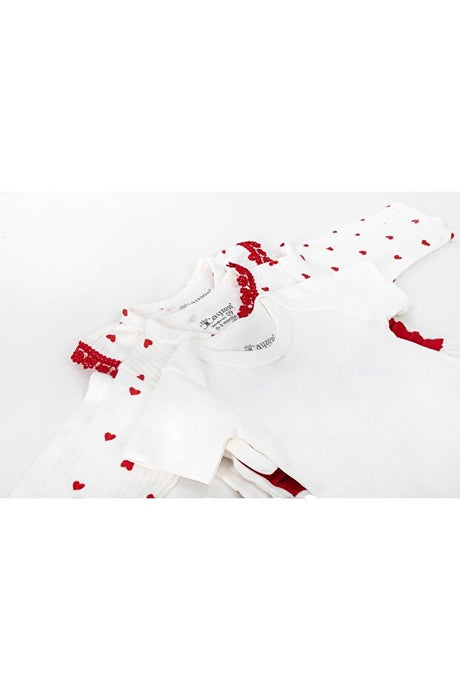 Organic Heart Print Baby Girl Newborn Layette Set - 10 Pieces
