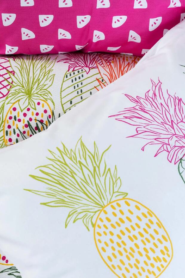 Single 100% Cotton Tropical Pineapple Pique Bedding Set