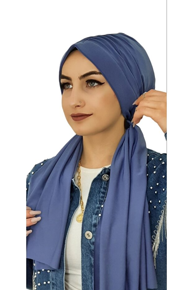 Indigo Ready Turban & Scarf Set - Timeless Style