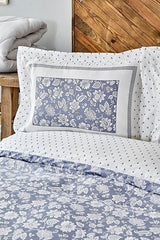 Celerina Blue 100% Cotton Single Duvet Cover Set