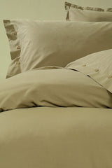 Plain Double Washed Ranforce Duvet Cover Set - Green