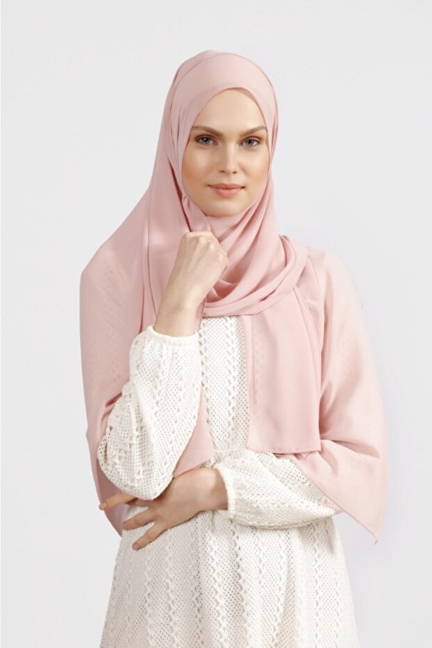 Crepe Chiffon Shawl - Light & Elegant Powder Pink