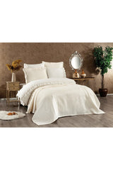 Fulya 7-Piece Cotton Ruffled Double Duvet Cover Set - Cream