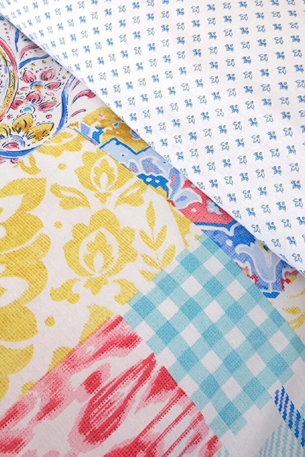 Dallias Double Size 100% Cotton Patchwork Duvet Cover Set
