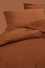 Plain Double Ranforce Duvet Cover Set - Terracotta