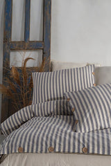 100% Cotton Striped Double Duvet Cover Set - 200x220 cm