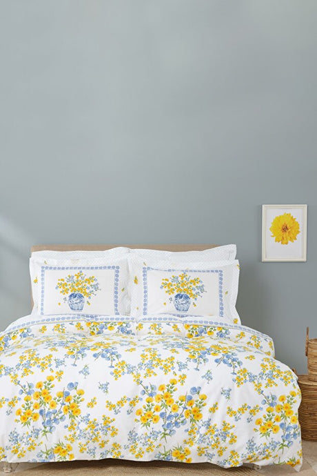 Enola Yellow 100% Cotton Double Pique Bedding Set