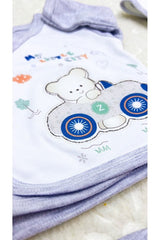 Newborn Bear Car 5-Piece Organic Cotton Baby Set - 0-3 Months