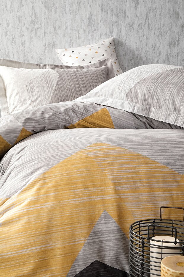 Aden Ranforce Double Duvet Cover Set - 100% Cotton, Grey