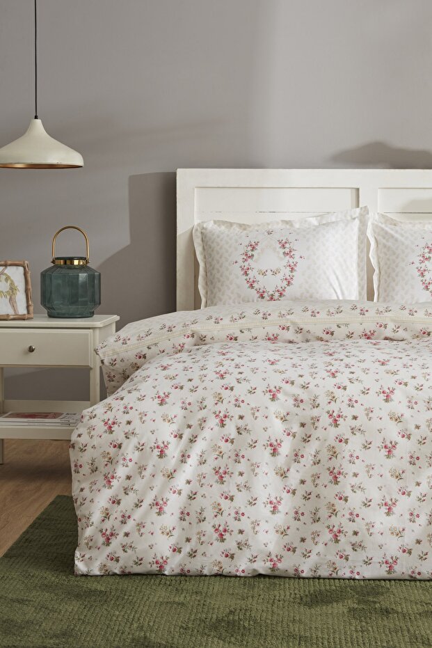 Ensemble Housse de Couette Simple Sonya - 100% Coton Motif Floral