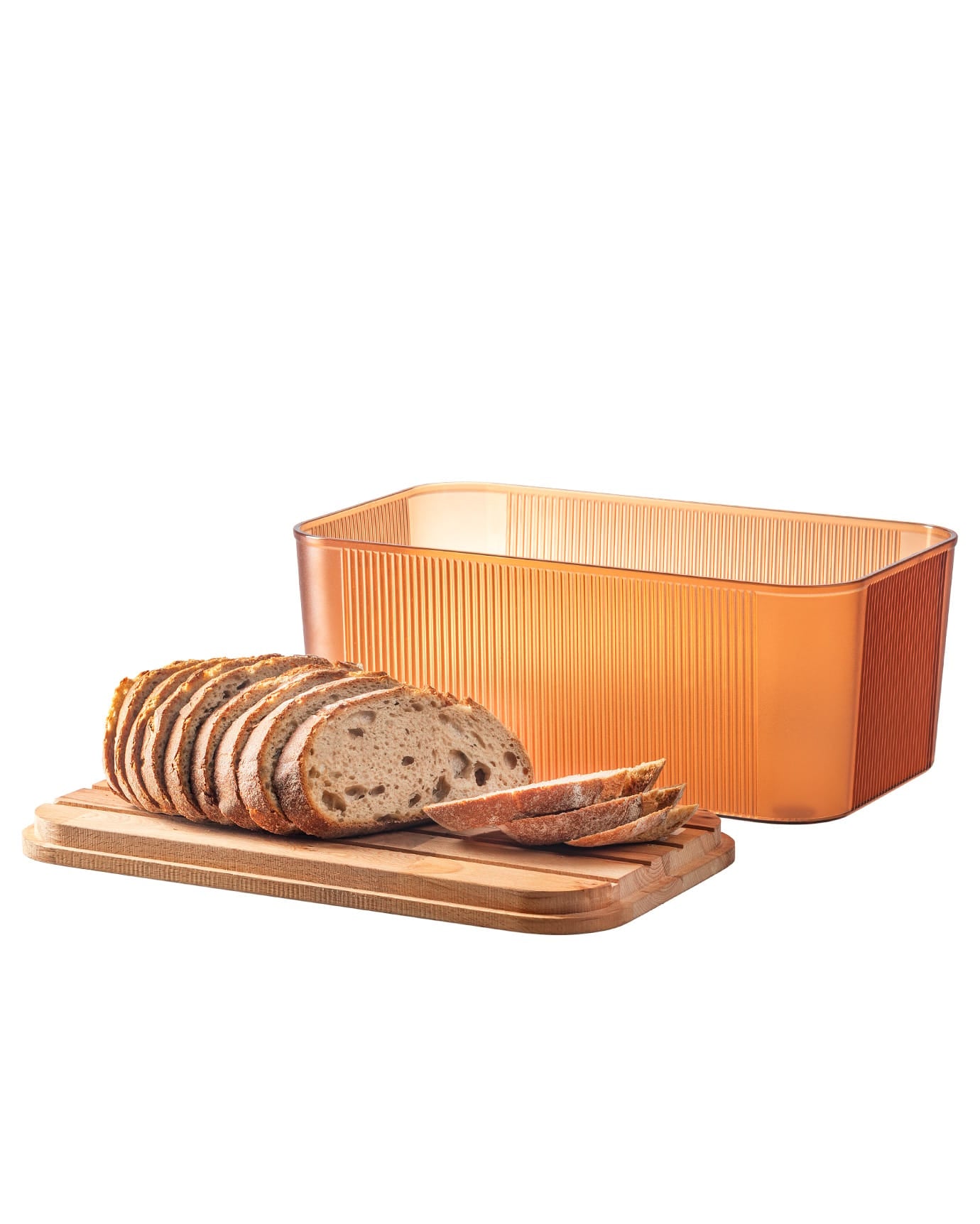 Bread Box with Wooden Lid - Kitchen Countertop Food Storage