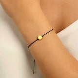 Premium 925 Sterling Silver Threaded Round Bracelet Yellow