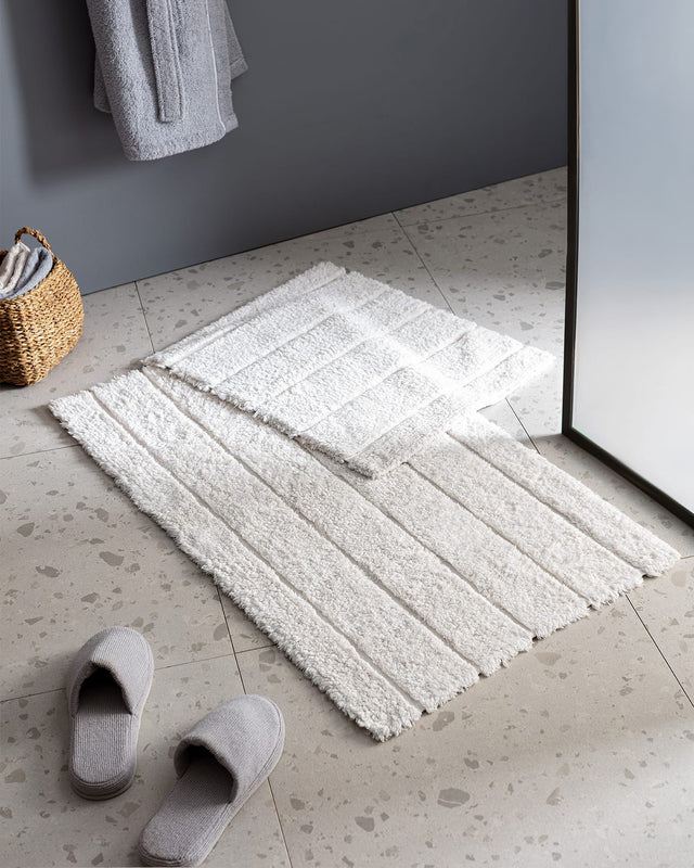 Cotton Blend 2-Piece Bath Mat Set - Soft & Absorbent Design