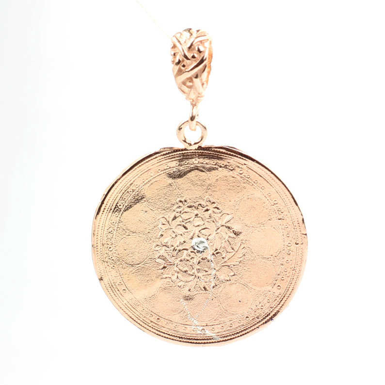 925 Sterling Silver Daisy Medallion Pendant - Zircon
