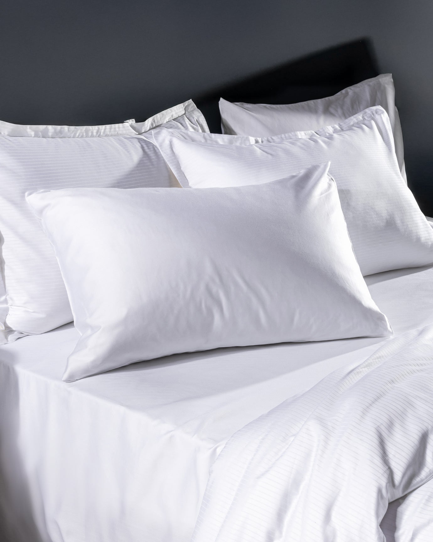 Luxury 100% Cotton Sateen King Size - Striped Duvet Cover Set