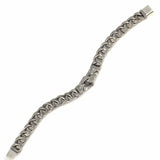 Oxidized Sterling Silver Men's Bracelet - Ottoman Scroll Motif