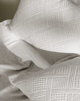 King Size 100% Cotton Luxury Triangle Geometric Bedspread - Grey