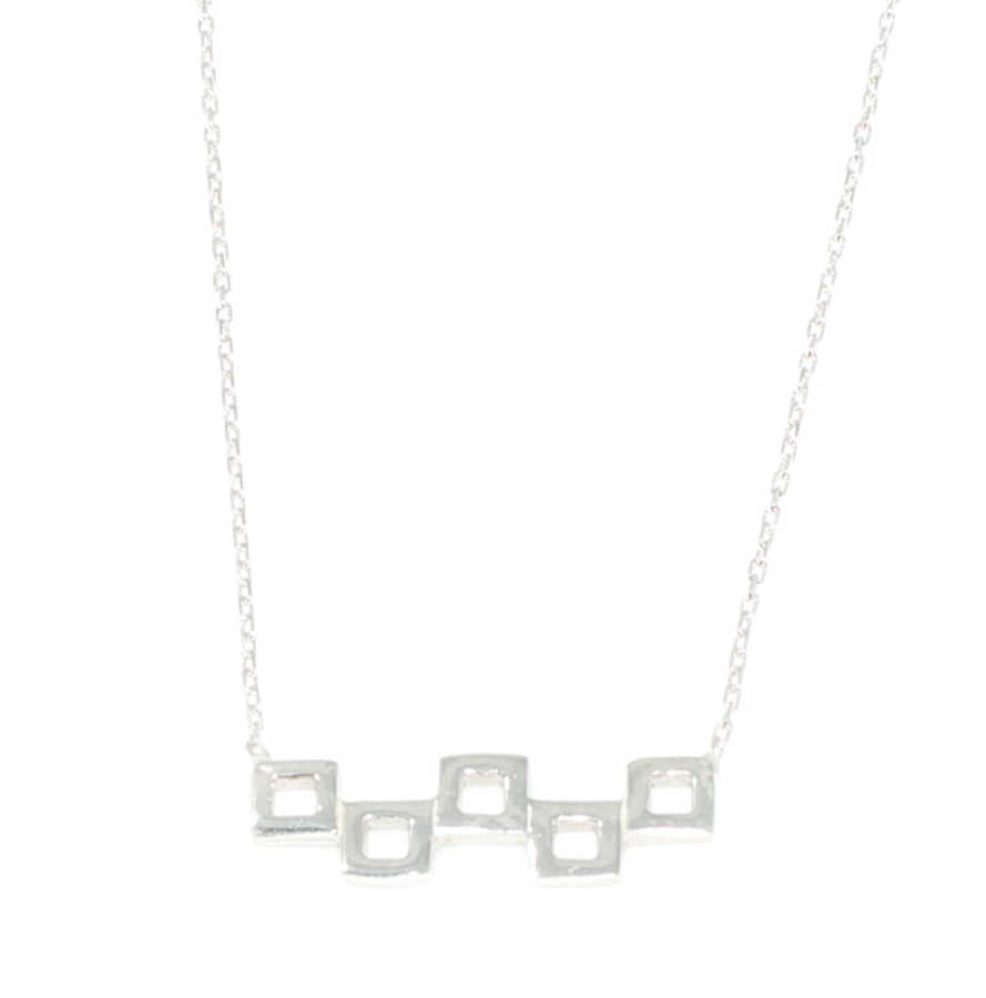 Premium Sterling Silver Tiny Square Necklace