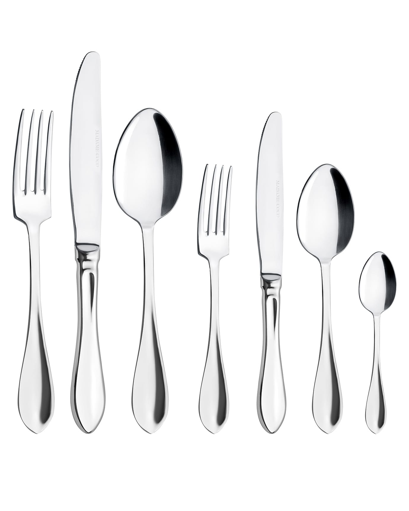 Stainless Steel 42-Piece Flatware Set - Elegant Silver Design