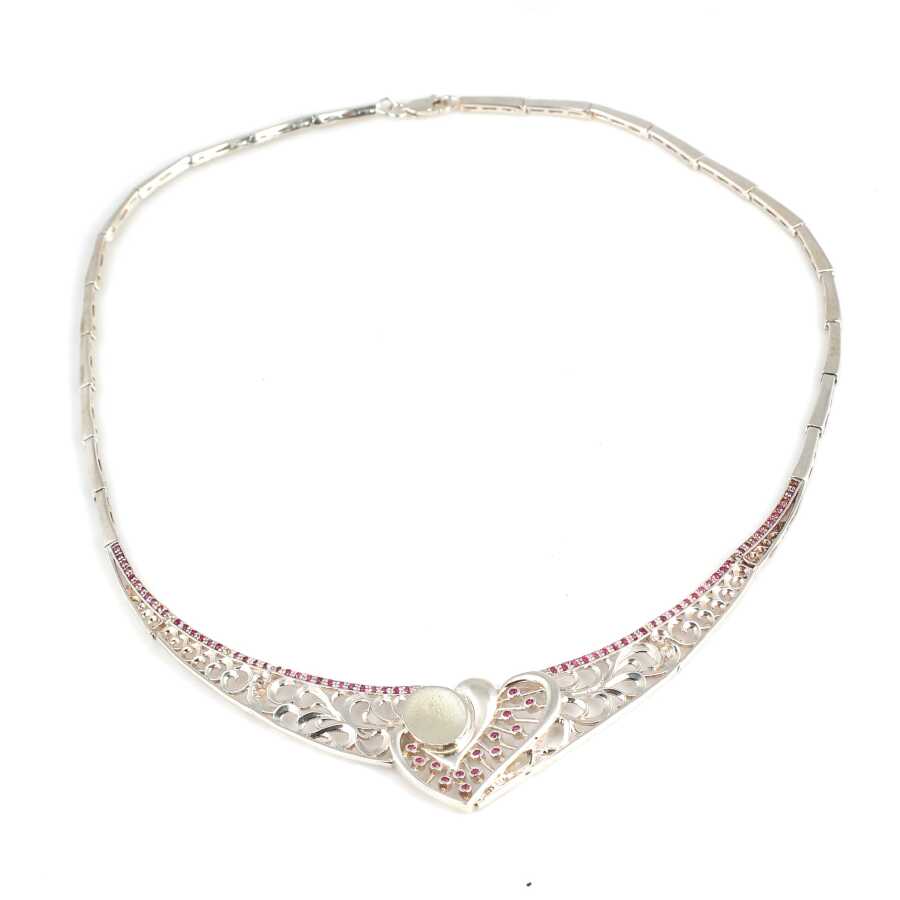 Premium 925 Sterling Silver Filigree Heart Necklace