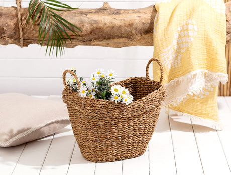 Small Natural Wicker Storage Basket for Home Organization