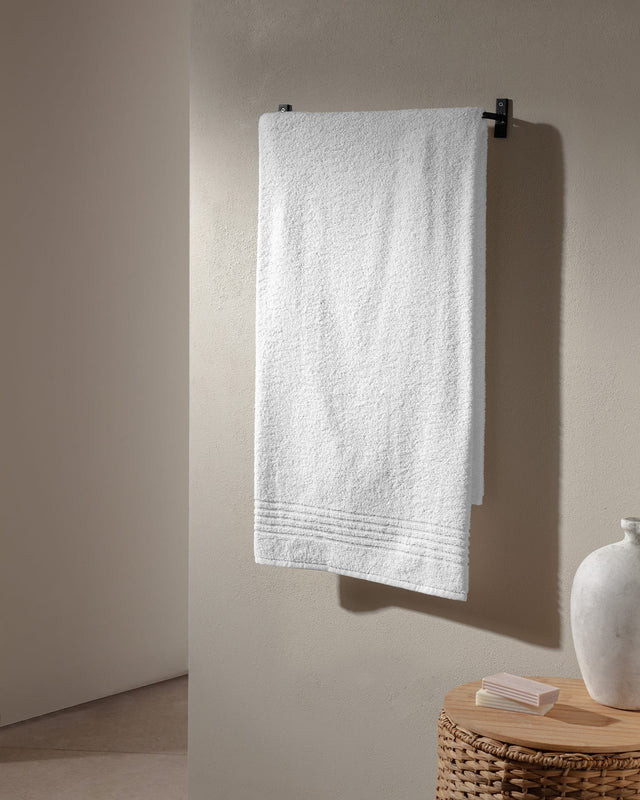 Soft and Absorbent Cotton Blend Bath Towel - White