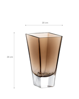 Artisanal Brown Glass Vase - Handcrafted Elegance for Home Decor